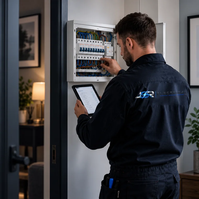 JSR electrician carrying out an electrical inspection